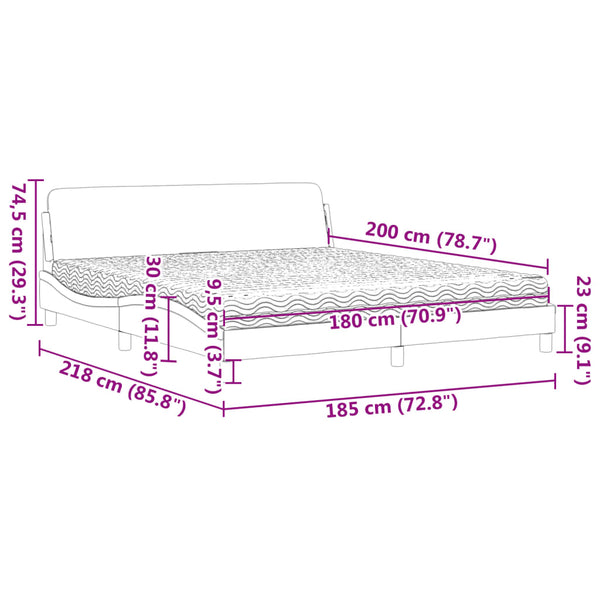 Bett mit Matratze Dover Blau 180x200 cm