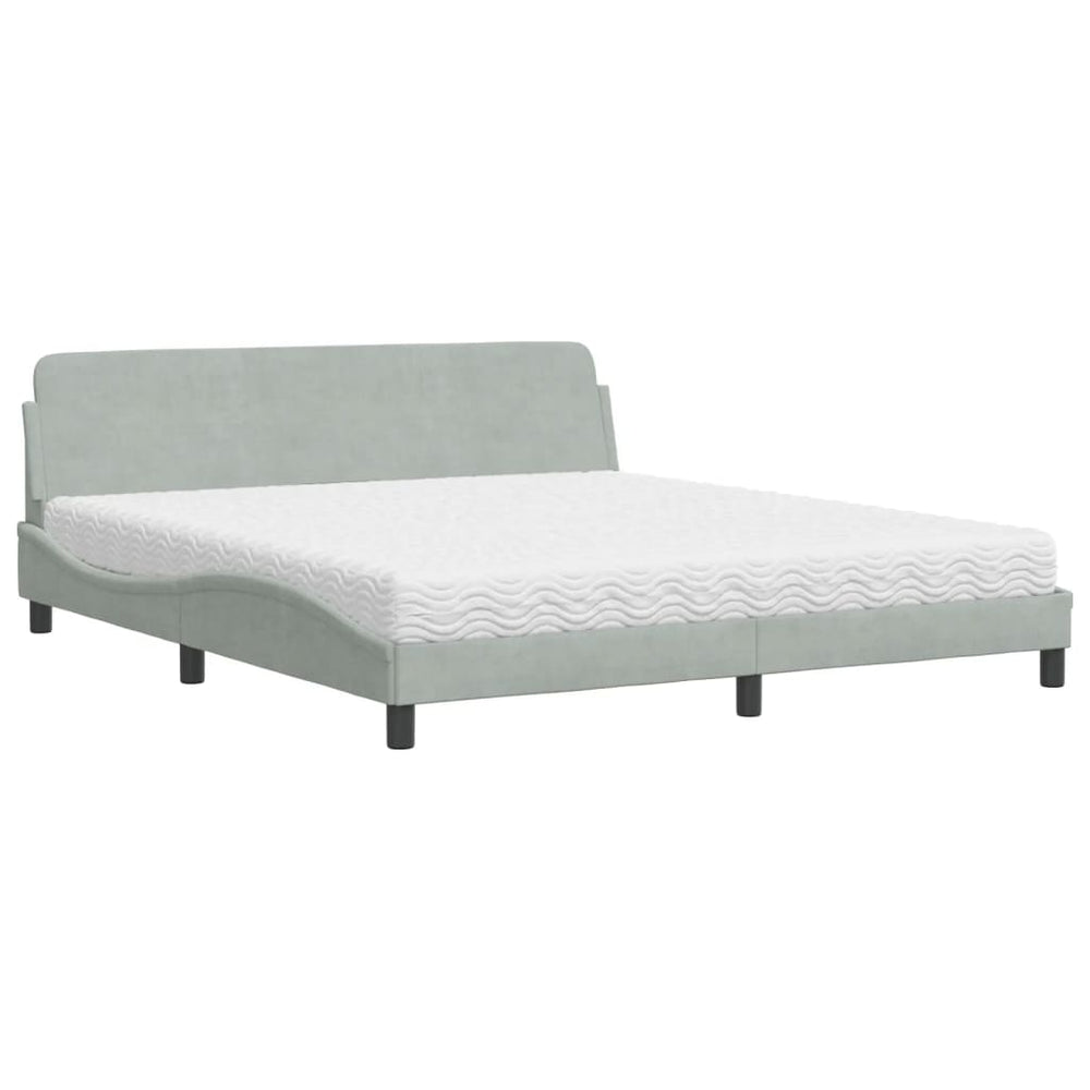 Bett mit Matratze Dover Hellgrau 180x200 cm