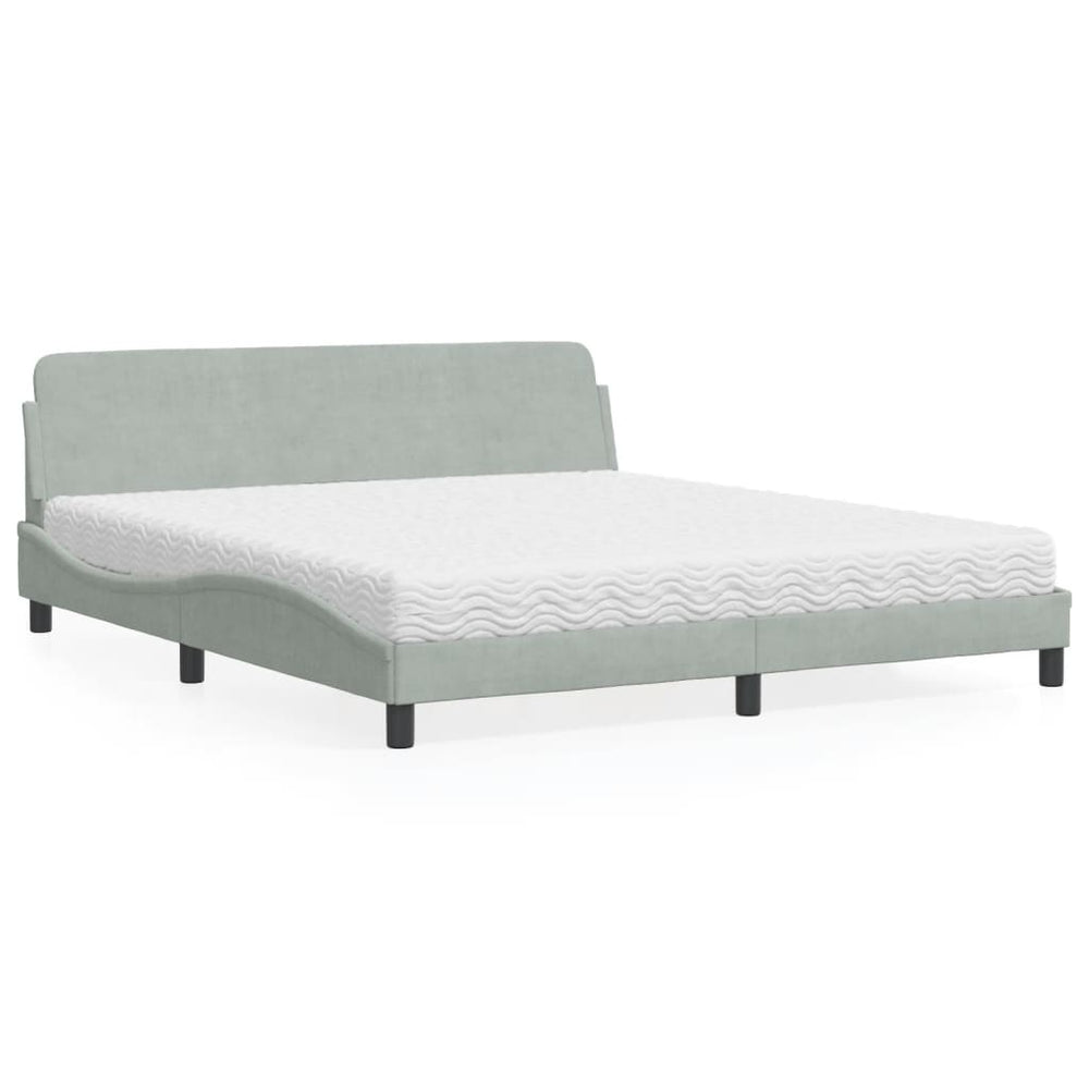 Bett mit Matratze Dover Hellgrau 180x200 cm