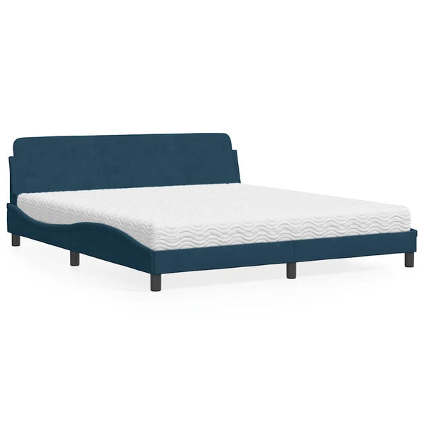 Bett mit Matratze Dover Blau 180x200 cm Samt