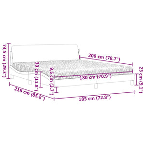 Bett mit Matratze Dover Blau 180x200 cm Samt