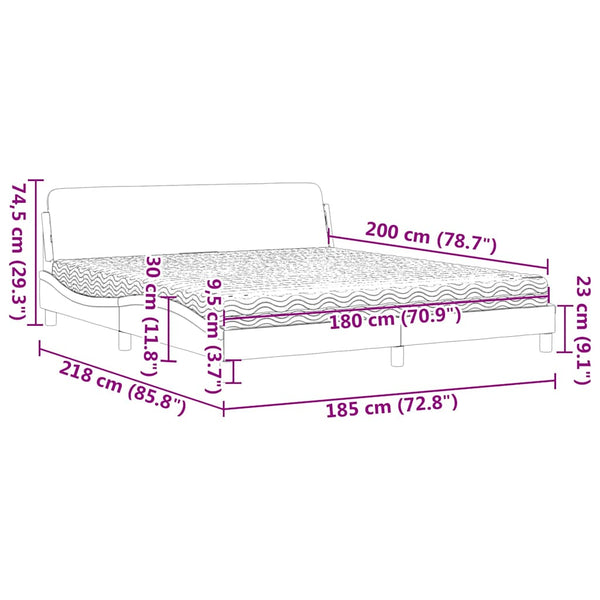 Bett mit Matratze Dover Blau 180x200 cm Samt