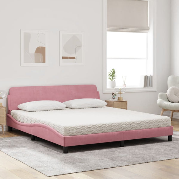 Bett mit Matratze Dover Rosa 180x200 cm