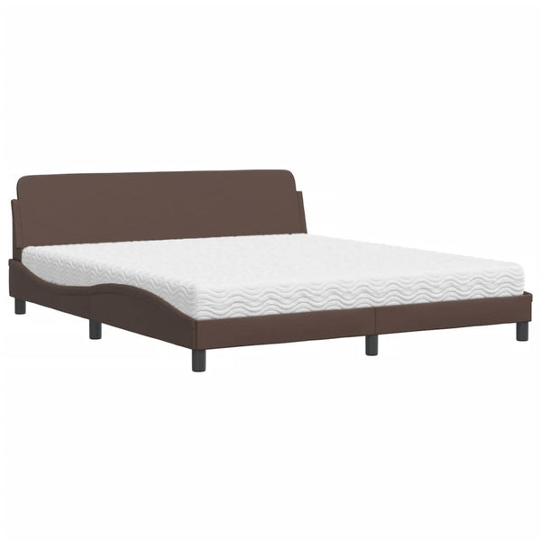 Bett mit Matratze Dover Braun 180x200 cm