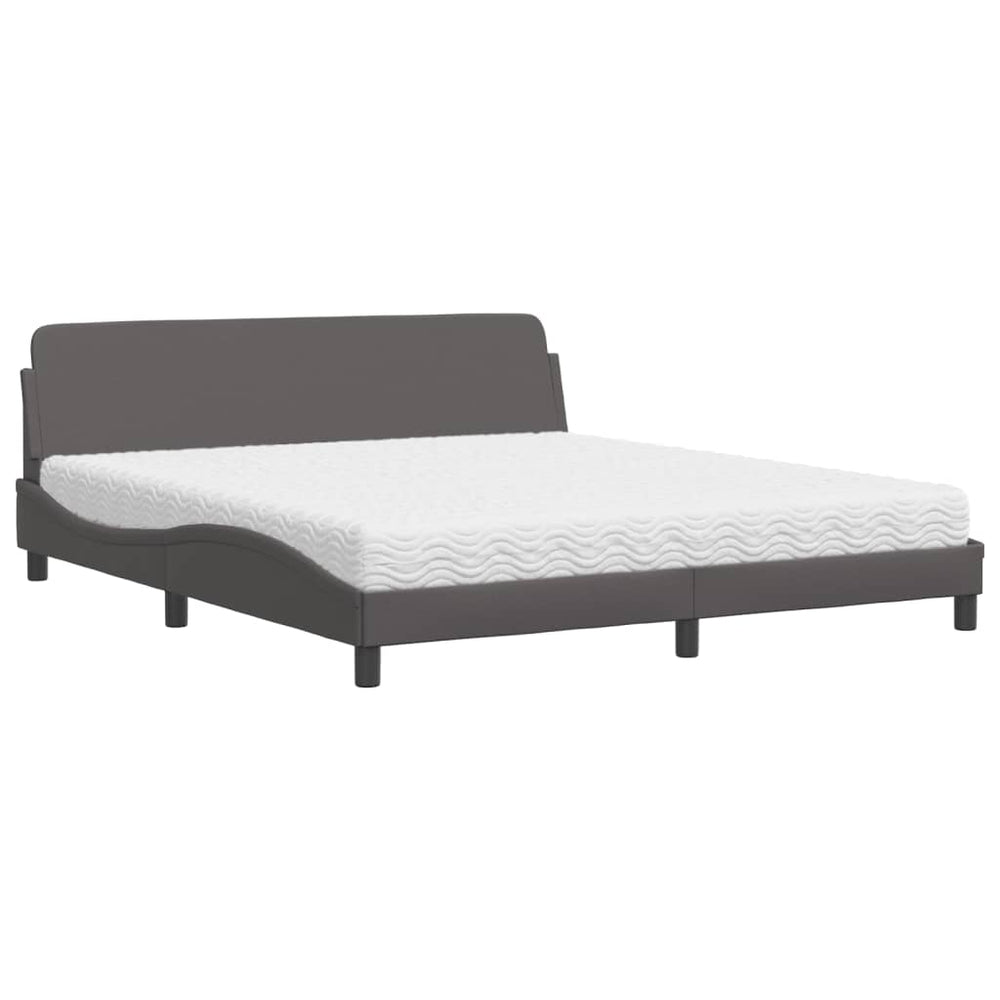 Bett mit Matratze Dover Grau 180x200 cm