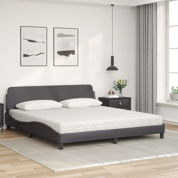 Bett mit Matratze Dover Grau 180x200 cm