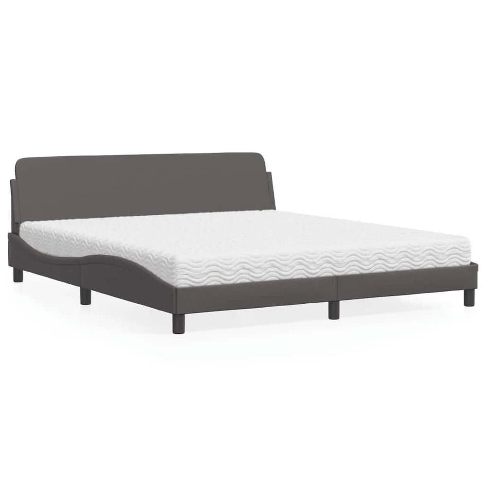 Bett mit Matratze Dover Grau 180x200 cm