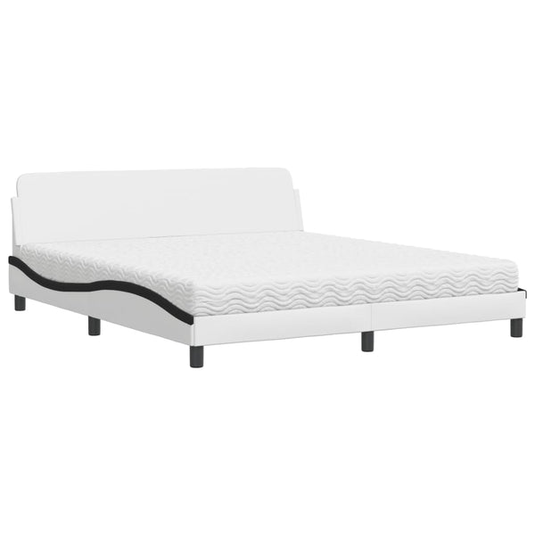 Bett mit Matratze Dover Weiß/Schwarz 180x200 cm