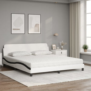 Bett mit Matratze Dover Weiß/Schwarz 180x200 cm