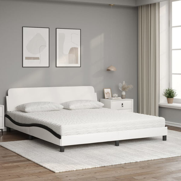 Bett mit Matratze Dover Weiß/Schwarz 180x200 cm