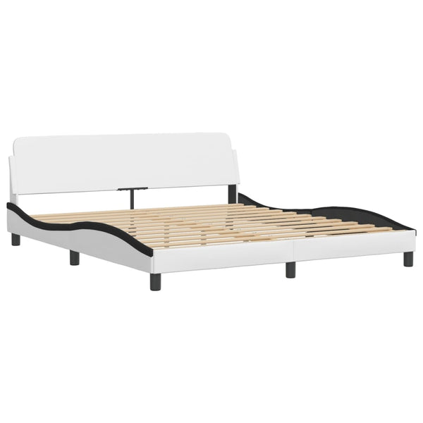 Bett mit Matratze Dover Weiß/Schwarz 180x200 cm