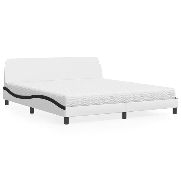 Bett mit Matratze Dover Weiß/Schwarz 180x200 cm