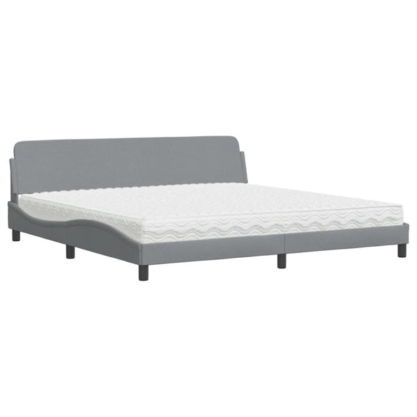 Bett mit Matratze Dover Hellgrau 200x200 cm