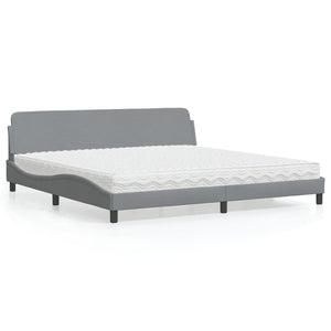 Bett mit Matratze Dover Hellgrau 200x200 cm