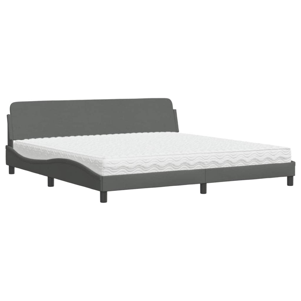 Bett mit Matratze Dunkelgrau 200x200 cm