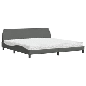 Bett mit Matratze Dunkelgrau 200x200 cm