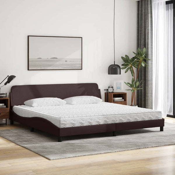 Bett mit Matratze Dover Dunkelbraun 200x200 cm