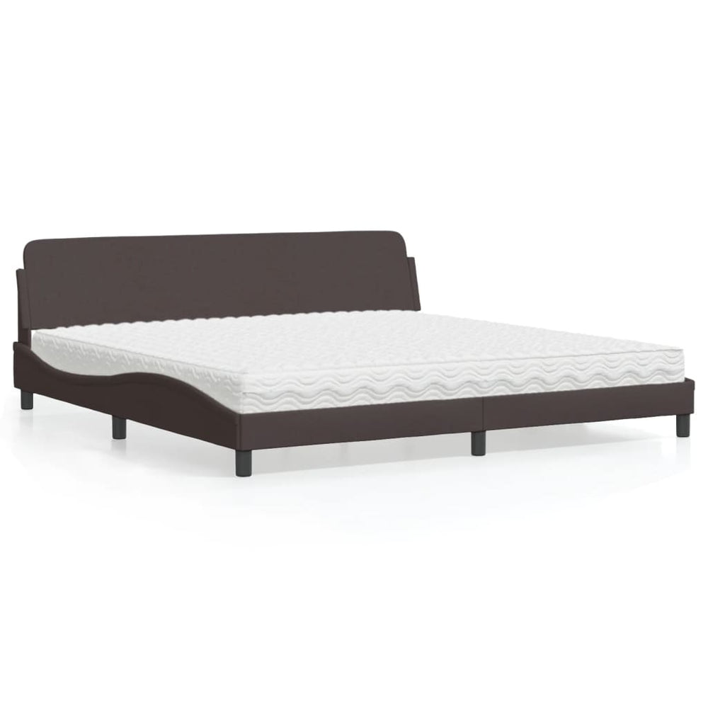 Bett mit Matratze Dover Dunkelbraun 200x200 cm