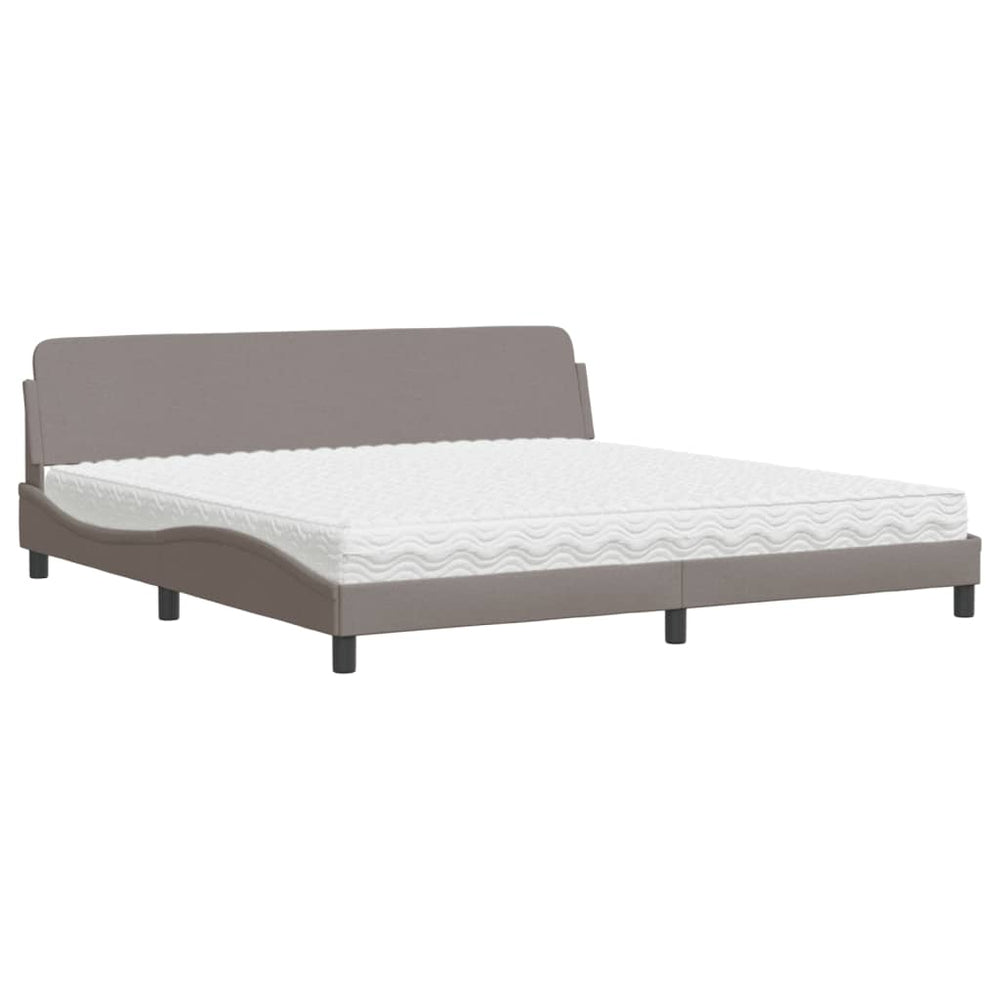 Bett mit Matratze Taupe 200x200 cm