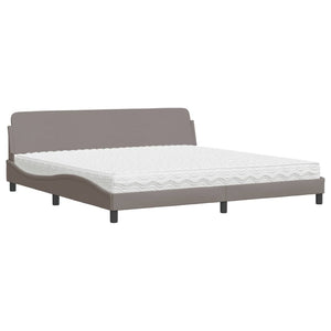 Bett mit Matratze Taupe 200x200 cm