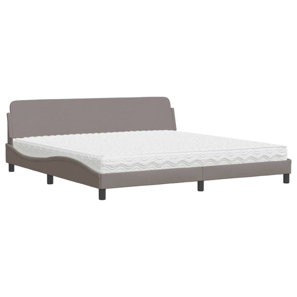 Bett mit Matratze Taupe 200x200 cm