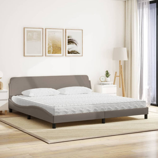 Bett mit Matratze Taupe 200x200 cm