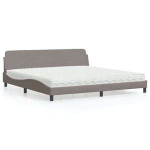 Bett mit Matratze Taupe 200x200 cm