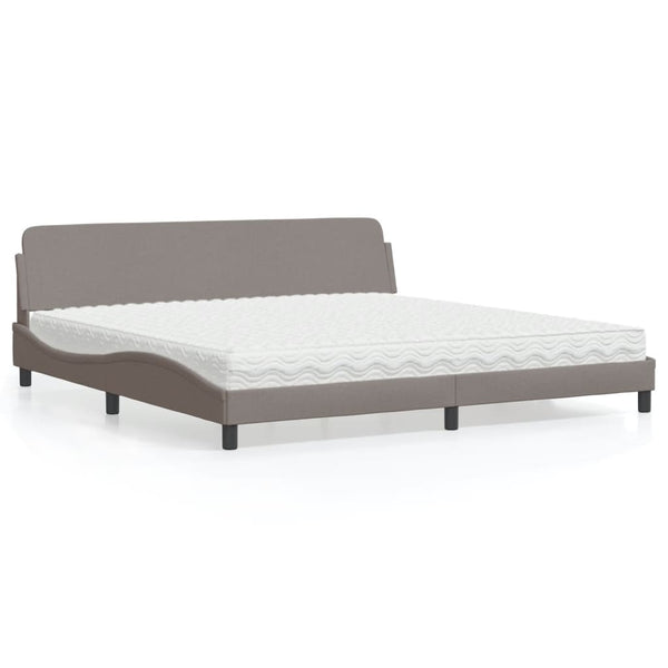 Bett mit Matratze Taupe 200x200 cm