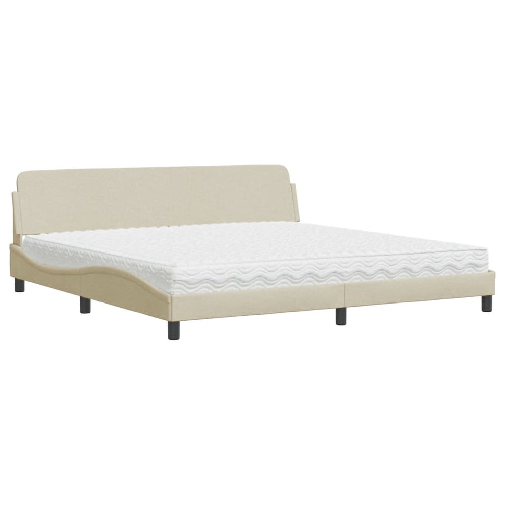 Bett mit Matratze Creme 200x200 cm
