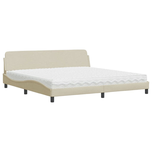 Bett mit Matratze Creme 200x200 cm