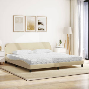 Bett mit Matratze Creme 200x200 cm