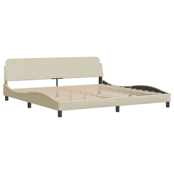 Bett mit Matratze Creme 200x200 cm