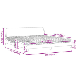 Bett mit Matratze Creme 200x200 cm