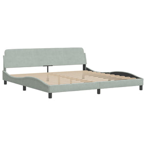 Bett mit Matratze Dover Hellgrau Samt 200x200