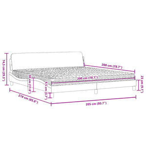 Bett mit Matratze Dover Hellgrau Samt 200x200