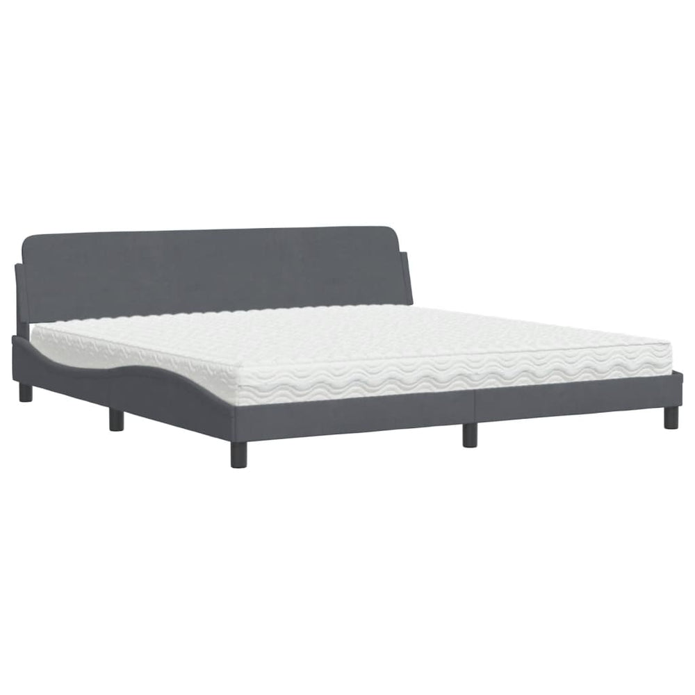 Bett mit Matratze Dover Dunkelgrau 200x200 cm