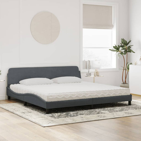 Bett mit Matratze Dover Dunkelgrau 200x200 cm