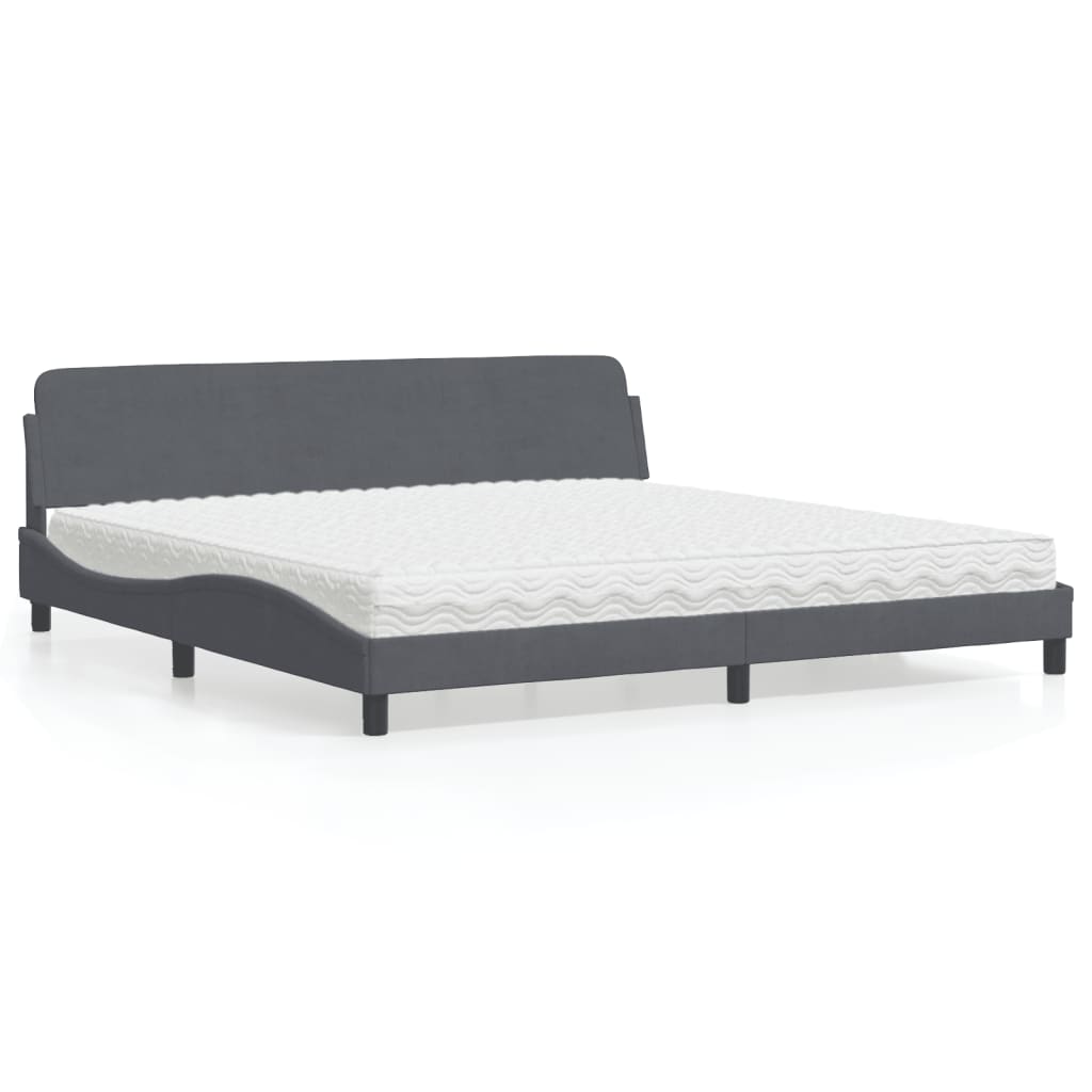 Bett mit Matratze Dover Dunkelgrau 200x200 cm