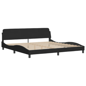 vidaXL Bed with Mattress "Dover" Black 200x200 cm Velvet