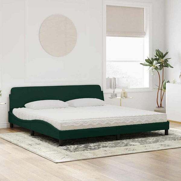 Bett mit Matratze Dover Dunkelgrün 200x200 cm