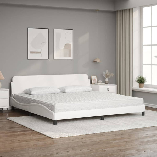 Bett mit Matratze Dover Weiß 200x200 cm