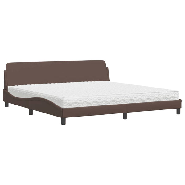 Bett mit Matratze Dover Braun 200x200 cm