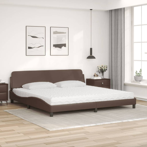 Bett mit Matratze Dover Braun 200x200 cm