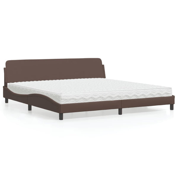 Bett mit Matratze Dover Braun 200x200 cm