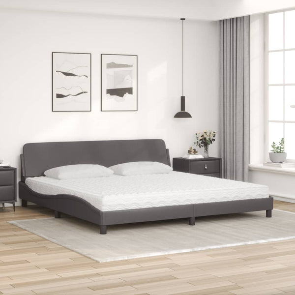 Bett mit Matratze Dover Grau 200x200 cm