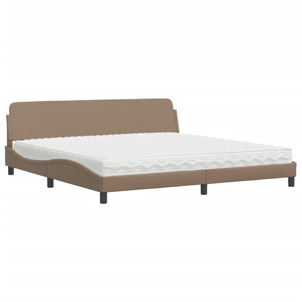 Bett mit Matratze Cappuccino-Braun 200x200 cm