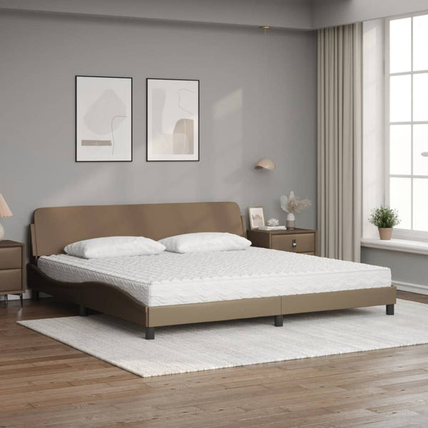 Bett mit Matratze Cappuccino-Braun 200x200 cm