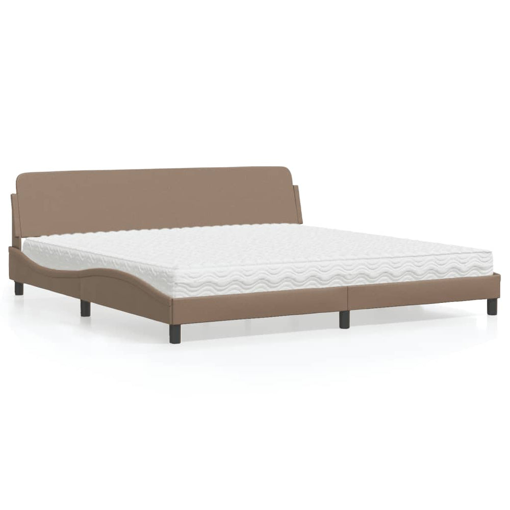 Bett mit Matratze Cappuccino-Braun 200x200 cm