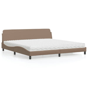 Bett mit Matratze Cappuccino-Braun 200x200 cm
