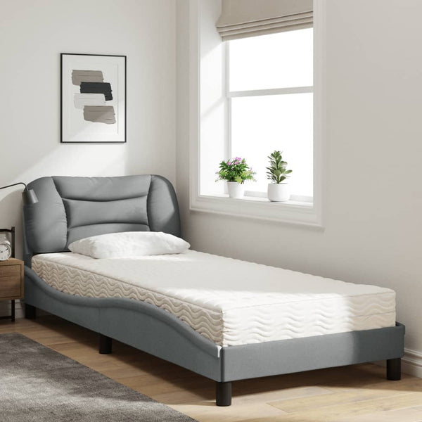 Bett mit Matratze Hvar Hellgrau 80x200 cm